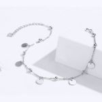 Bortwide Simple Style Disc Sterling Silver Anklet