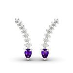 Bortwide Royal Amethyst Climber Earrings