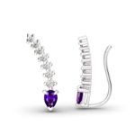 Bortwide Royal Amethyst Climber Earrings