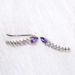 Bortwide Royal Amethyst Climber Earrings