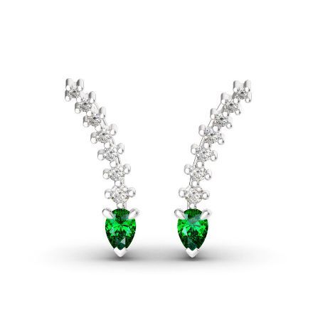 Bortwide Royal Emerald Green Climber Earrings