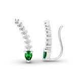 Bortwide Royal Emerald Green Climber Earrings