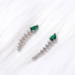 Bortwide Royal Emerald Green Climber Earrings