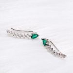 Bortwide Royal Emerald Green Climber Earrings