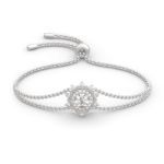 Bortwide "Winter Love" Snowflake Round Cut Sterling Silver Bracelet