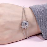 Bortwide "Winter Love" Snowflake Round Cut Sterling Silver Bracelet