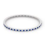 Bortwide Alternating Round Cut Sterling Silver Bangle