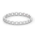 Bortwide Chain Design Round Cut Sterling Silver Bracelet