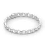 Bortwide Chain Design Round Cut Sterling Silver Bracelet