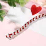 Bortwide "Eternal Love" Alternating Heart Sterling Silver Tennis Bracelet