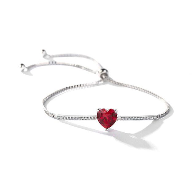 Bortwide "Eternal Love" Heart Cut Sterling Silver Bracelet