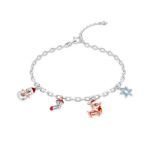 Bortwide "Joy of Holiday" Christmas-themed Charm Sterling Silver Bracelet (215mm)
