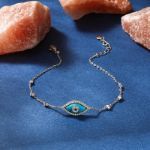 Bortwide "Evil Eye" Turquoise Sterling Silver Bracelet (195mm)