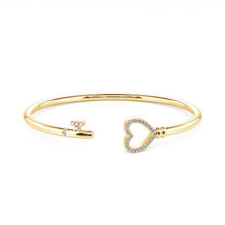 Bortwide "Key to My Heart" Sterling Silver Bangle