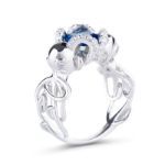 Bortwide Entwined Radiant Cut Sterling Silver Octopus Ring