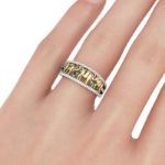 Bortwide Two Tone Round Cut Sterling Silver Elephant Ring