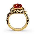 Bortwide "Wild Beauty" Leopard Print Oval Cut Sterling Silver Ring