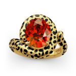 Bortwide "Wild Beauty" Leopard Print Oval Cut Sterling Silver Ring