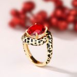 Bortwide "Wild Beauty" Leopard Print Oval Cut Sterling Silver Ring