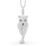 Bortwide Leopard Pendant Sterling Silver Necklace