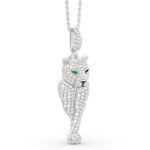 Bortwide Leopard Pendant Sterling Silver Necklace