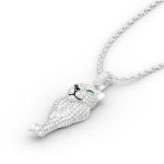 Bortwide Leopard Pendant Sterling Silver Necklace