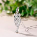 Bortwide Leopard Pendant Sterling Silver Necklace