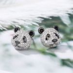 Bortwide "Be Calm and Steady" Cute Panda Sterling Silver Earrings