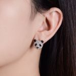 Bortwide "Be Calm and Steady" Cute Panda Sterling Silver Earrings