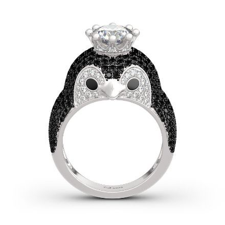 Bortwide "Be Your King" Penguin Sterling Silver Ring