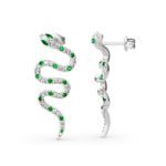 Bortwide "Spiritual Rebirth" Snake Shape Sterling Silver Earrings