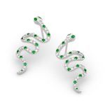 Bortwide "Spiritual Rebirth" Snake Shape Sterling Silver Earrings