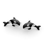 Bortwide Orca Killer Whale Sterling Silver Earrings