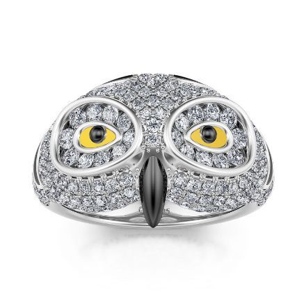 Bortwide "Night's Hunter" Owl Sterling Silver Ring