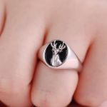 Bortwide "Elk Forest" Sterling Silver Signet Ring