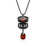 Bortwide "Spider Skull Biker" Pear Cut Sterling Silver Necklace