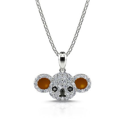 Bortwide "Little Lovable Koala" Pendant Sterling Silver Necklace