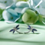 Bortwide "Garden Dragonfly" Round Cut Sterling Silver Earrings