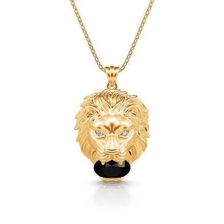 Bortwide "Jungle Catcher" Lion Sterling Silver Necklace