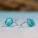 Bortwide "Natural Beauty" Snail Turquoise Design Sterling Silver Earrings