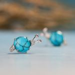 Bortwide "Natural Beauty" Snail Turquoise Design Sterling Silver Earrings