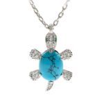 Bortwide "Wise Tortoise" Turquoise Design Sterling Silver Necklace