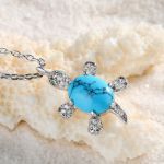 Bortwide "Wise Tortoise" Turquoise Design Sterling Silver Necklace