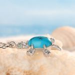 Bortwide "Wise Tortoise" Turquoise Design Sterling Silver Necklace