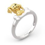 Bortwide "Dog＆Bone" Sterling Silver Ring