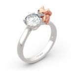 Bortwide Hug Me "Baby Fox" Round Cut Sterling Silver Ring