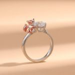 Bortwide Hug Me "Baby Fox" Round Cut Sterling Silver Ring