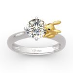 Bortwide Hug Me "Nature's Favor" Rabbit Round Cut Sterling Silver Ring