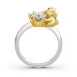 Bortwide Hug Me "King of the Jungle" Lion Crown Round Cut Sterling Silver Ring