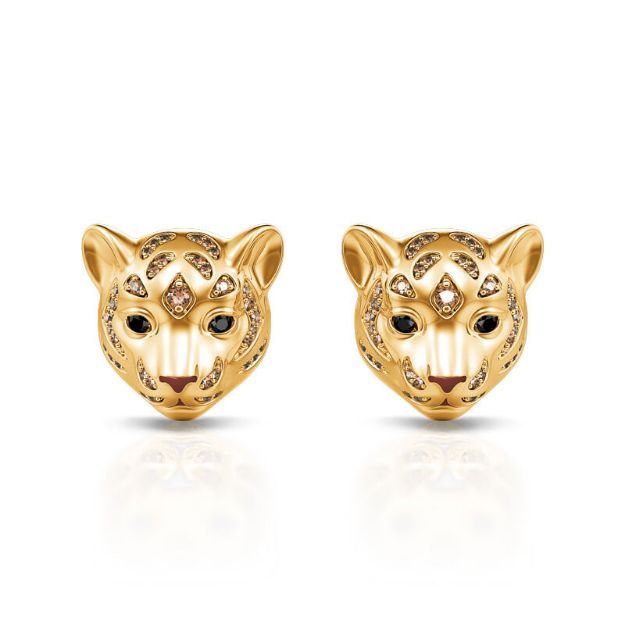 Bortwide "King of the Jungle" Tiger Sterling Silver Earrings